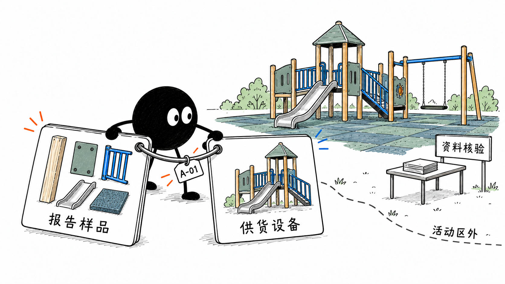 小黑把报告样品卡与供货设备卡用同一编号扣环对接